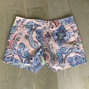 Paisley pink and blue Express shorts size 2